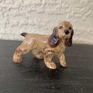 Vintage Hagen-Renaker Cocker Spaniel Miniature Dog Figurine Dark Brown Ears 1.5"